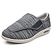 FDGDFG Pantofole Uomo Scarpe Diabetiche Edema Scarpe Regolabili Pantofole Molto Larghe Leggere, Adatte per Interni ed Esterni, White gray-EU39/245mm