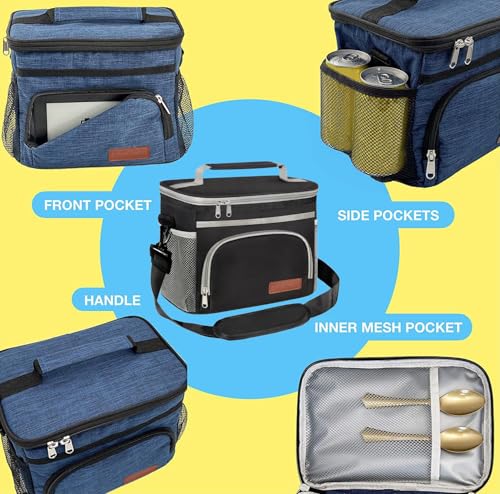 Image of ExtraCharm Insulated Lunch Bag (9 Litre, 15 kg, Grey), Office Tiffin Bags for Men and Women, Hot & Cold Travel Lunch Box for Men, Tiffin Box & Bottles, Lunch Bag for Office, Picnic Bag (Nylon)