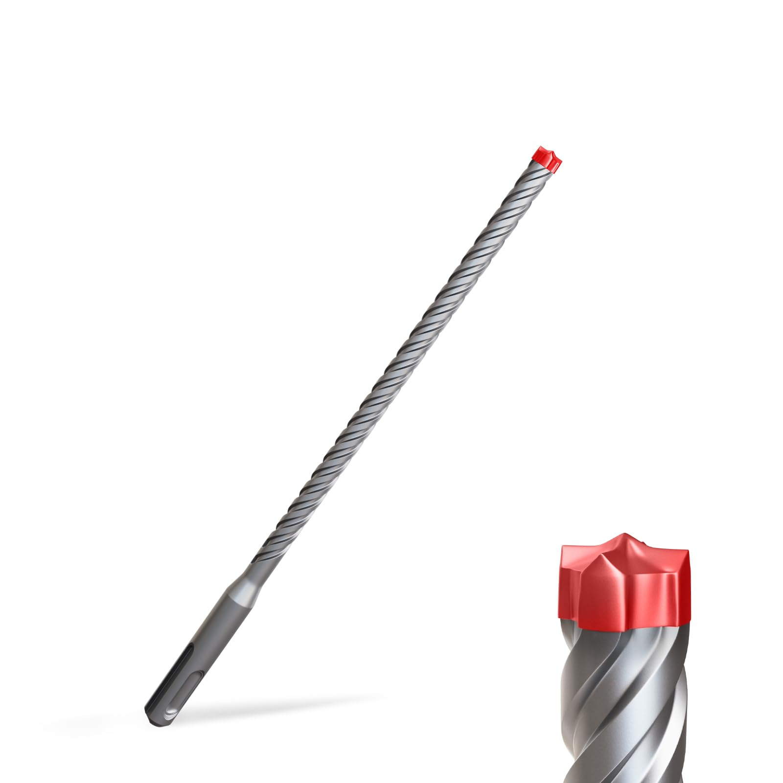 Professional SDS-plus Bohrer 8 x 215 mm – Ultra Hochleistungsbohrer für Stahlbeton und Mauerwerk – Der gesamte Kopf des Bohrer ist aus Vollmetalllegierung gefertigt für extreme Haltbarkeit