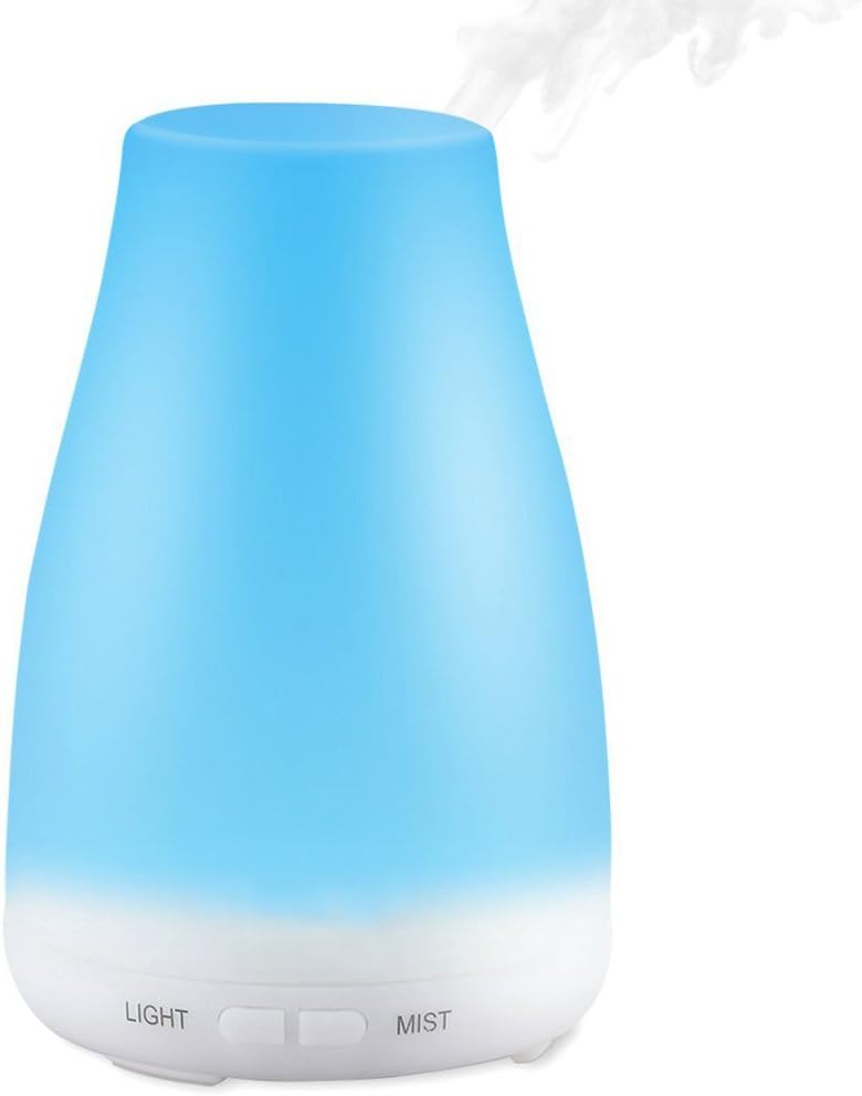 COOLEAD Aroma Diffuser, 100ml Colorful Ultrasonic Air Humidifier Aroma Diffuser/Aromatherapy Essential oil Diffuser Cool Mist Humidifier for Home, Yoga, Office,Bedroom, Baby Room - Waterless Auto off