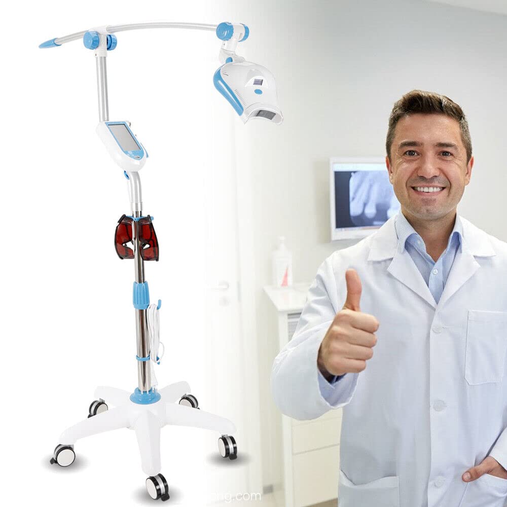 Luz de blanqueamiento dental, LED dental, blanqueamiento dental, lámpara blanca de dientes con pantalla táctil de 5 pulgadas, luz de blanqueamiento acelerador de blanqueamiento de dientes, ángulo