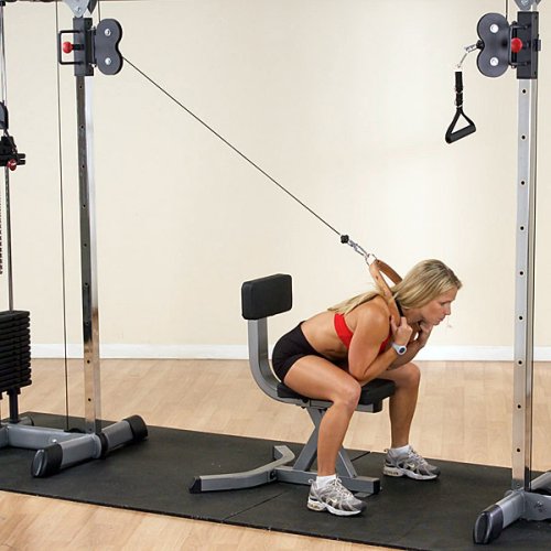 Image of Body-Solid (GDCC250B) Cable Crossover Exercise Machine for Home & Light Commercial Gym, Functional Training Center with Dual Weights Stack & Pulley Cable Workout Machines, Black