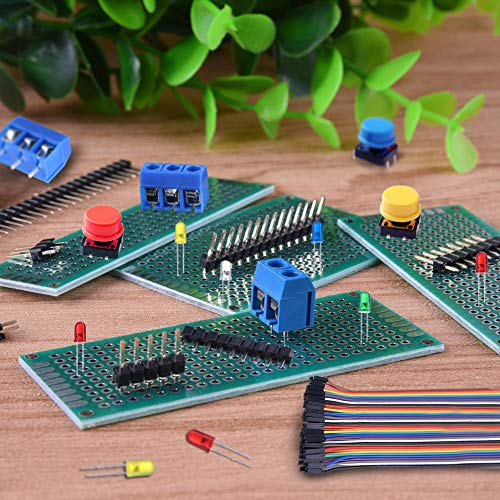image for SIQUK 30 Pcs PCB Board with 60 Pcs Led Diodes 20 Pcs Header Connector 