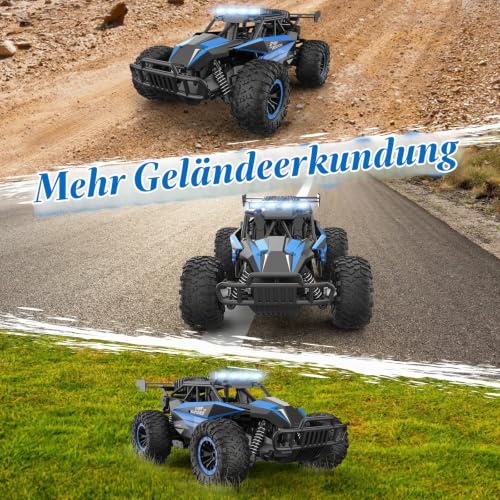 kolegend Ferngesteuertes Auto Kinder 1:12, Schnelles RC Auto Offroad mit 20 km/h, 2 Akkus für 50 Min. Fahrspaß, LED Beleuchtung… – Ansicht 4
