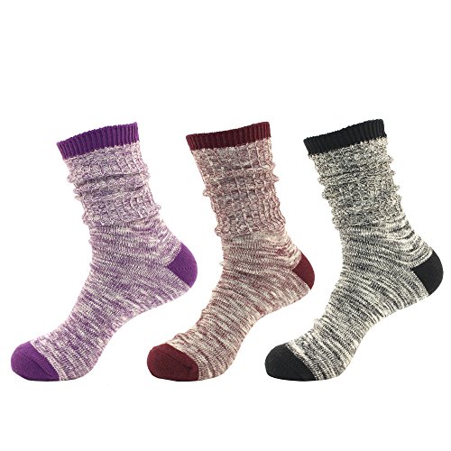 BambooMN Vintage Pattern Slouch Soft Warm Crew Boot Cabin Socks, Sizes and Colors2