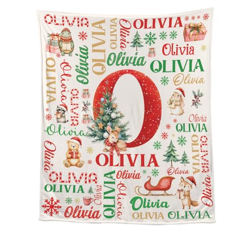 Fastpeace Personalized Christmas Blanket – Custom Holiday Fleece Throw Gift for Mom, Dad, or Friends – Cozy Christmas Blanket for Women & Family