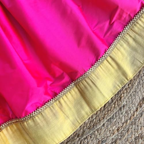 Image of Stanwells Kids Lehenga Choli for Girls Silk Traditional Stylish Ethnic Wear Royal Blue Magenta combo Dress for Baby Girls