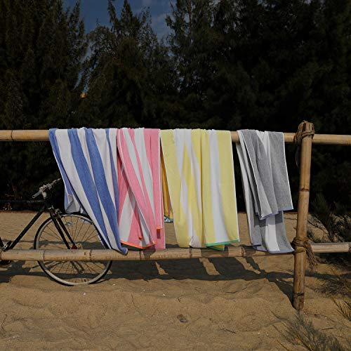 HENBAY Flauschiges übergroßes Strandtuch – Plüsch, dick, groß, 178 x 89 cm, Baumwolle, Poolhandtuch, gestreift, schnell trocknend… – Ansicht 3