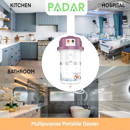 Image of PADAR Instant Water Geyser 1L Portable Electric Water Heater | Hot Water in Just 6 Seconds Auto Cut Off | Durable ABS Plastic Body | for Home, Hotel, Kitchen(Multicolor) (1LTR-REG, Multicolor)