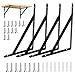 XAVSWRDE Escuadra para Estanterías de Pared, 4 Escuadras para Baldas de Madera con Tornillos y Tacos, 250 x 160mm, Soporte para Estante Flotante, Escuadra de Metal Negra para Cocina/Dormitorio/Balcón