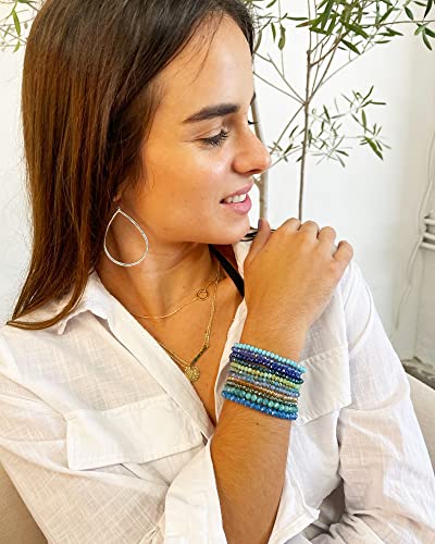 CATCHY & CRAFTY Bracelet Crystal Stretch Stackable Layering Colorful Statement Bracelets Women Glass Beaded Boho Friendship Handmade Bridal Gift3