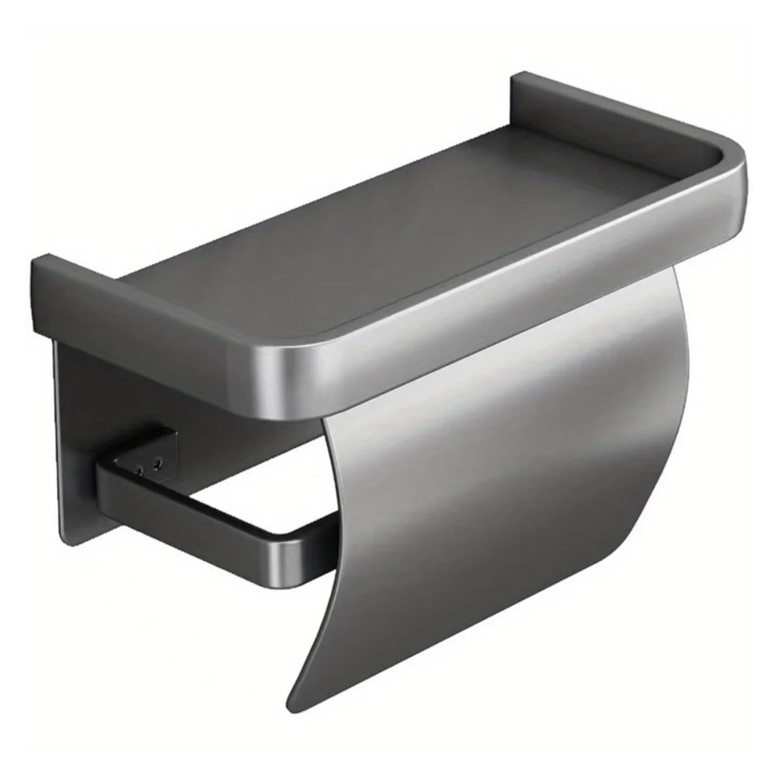 Porta Rotolo Di Carta Igienica Autoadesivo, Da Parete O Adesivo Con Ripiano, Fazzoletti Facilità Di Installazione(Gray)