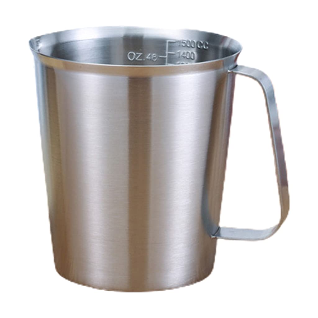 carotoe Thickened 304 Stainlesses Steel Measuring Cup with Scale 1000ml Large Capacity Kitchen Milk Frother Cups Measuring Cup with Scale