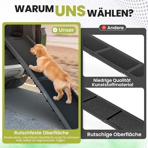 all Pets United® Hunderampe klappbar Hundetreppe Hunde- & Katzentreppe Rampe Einstiegshilfe für Kofferraum Haustiertreppe für Große & Kleine Tiere (Hunderampe)