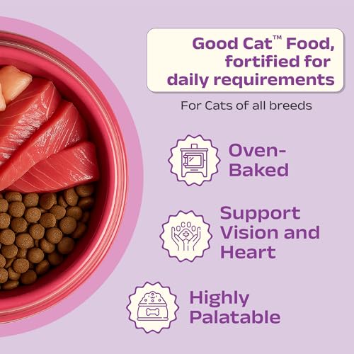 Image of Good Cat Baked Dry Cat Food for Adult Cats & Kittens | Tuna, Salmon, Mackerel & Anchovies | High Protein Complete Nutrition for Cats | Taurine Enriched | Supports Skin & Coat Health | 600g (2 x 300g)