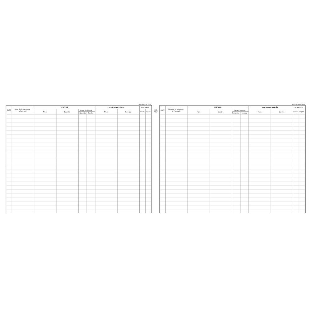 Exacompta - Réf. 6430E - 1 Registre des visites - 25 lignes - 80 pages foliotées - format 250 x 320 mm - couverture en carte lustrée certifiée FSC - 4 couleurs aléatoires, jaune, bleu, rouge, vert