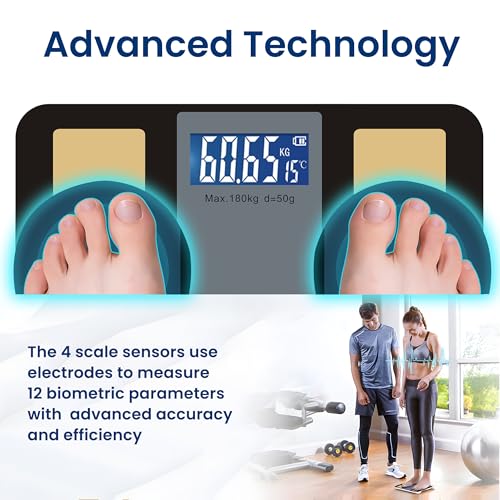Image of ANT Zigma Smart Scale Bluetooth Body Weight Machine for Home, 180kg Digital Weighing Scale, 12 Body Metrics, BMI & Body Fat Analyzer, High Precision Sensor, LCD Display, 40-Month Warranty