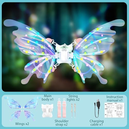 Ailes de fée électriques lumineuses à LED pour fête de filles