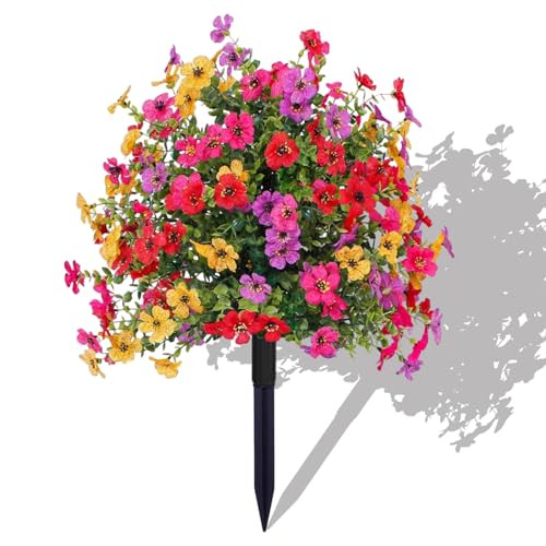 24 Inch Multi-Colored Artificial Flower Garden Stakes - Outdoor Waterproof Plant Stakes with Realistic Flowers - Yard Lawn Patio Pathway Decor, Ornament & Decoration(Mixed Color) 24 Inch Multi-Colored Artificial Flower Garden Stakes - Outdoor Waterproof Plant Stakes with Realistic Flowers - Yard Lawn Patio Pathway Decor, Ornament & Decoration(Mixed Color)