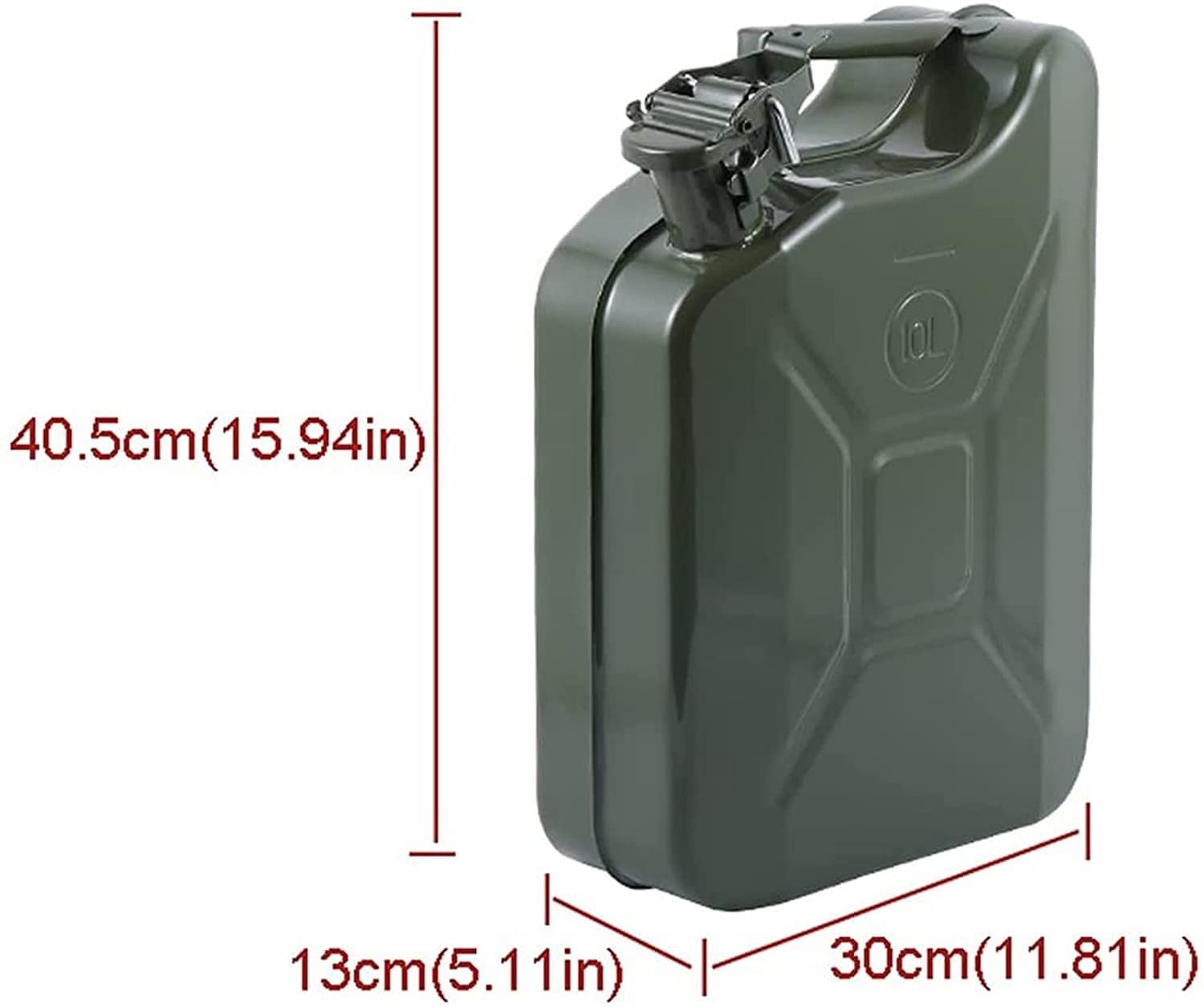 Tanica Carburante Standard Tanica Per Carburante In Metallo Antiruggine Da 10 Litri, Lattine Per Benzina Portatili Con Tubo Guida Olio, Contenitore Per Lattine Diesel Per Benzina Di Emergenza Per Auto