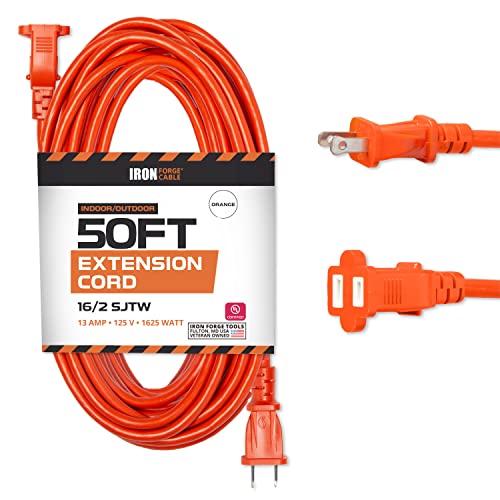 Iron Forge Cable 50 ft Outdoor Extension Cord 2 Prong, 16/2