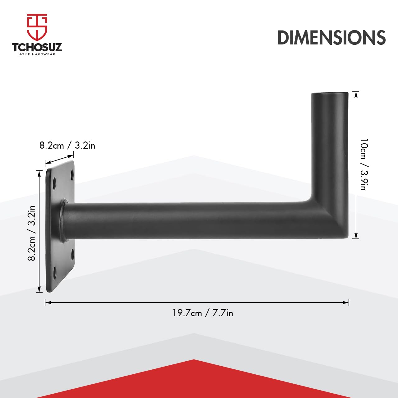 TCHOSUZ Weather Vane Roof Mount Bracket with Hardware, Heavy Duty Black TV Antenna Mounting - Image 3