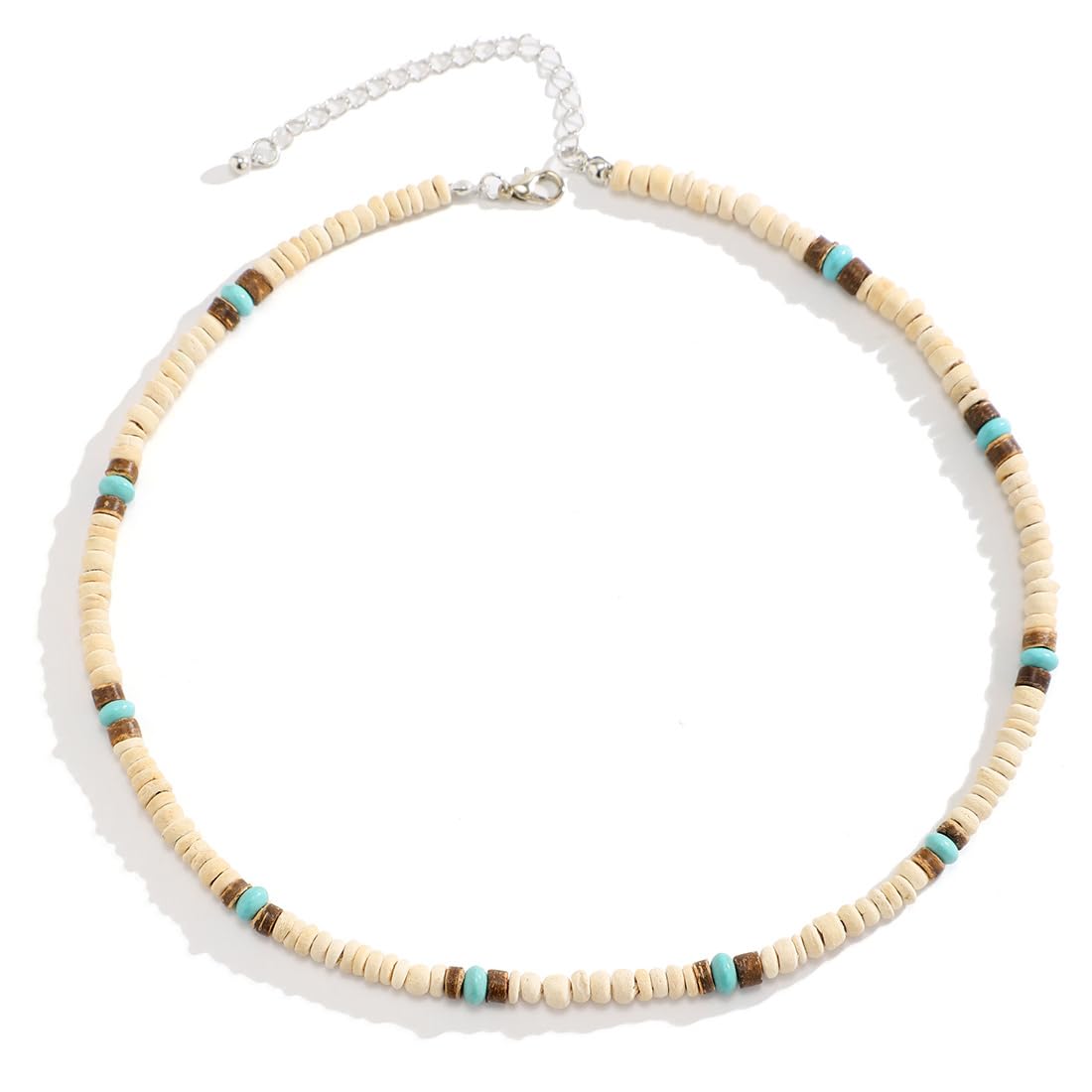 EIHI EIHI 1 Piezas Collar Hombre, Collar De Surfista con Cuentas De Coco Joyas De Playa Hechas A Mano para Hombres Cadena De Surfistas Cuentas De Madera Impermeables,Collares Hombre,Rosario Hombre