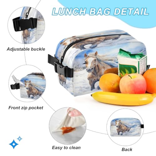 Sac à dos cheval de course aquarelle avec sac à lunch pour élève