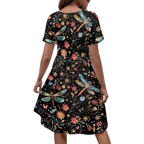 Image of Women's Summer Formal Dresses Short Sleeve Wrap V Neck Dresses Bridesmaid Wedding Guest Dress with Pockets