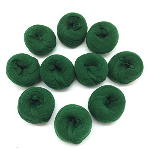 PEPPERLONELY Forest Green 10PC 23 Inch Nylon Stocking Flower Fabric for Flowers Making - Forest Green