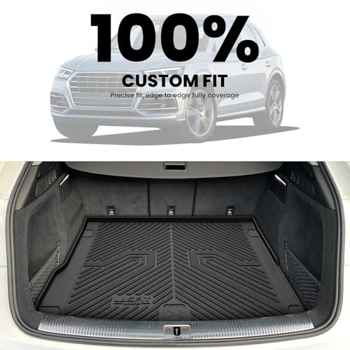 Image of LASFIT Cargo Mat for Audi Q5 /SQ5 2009-2017, Custom Fit All-Weather TPE Trunk Mat for Audi Accessories, Waterproof, Easy to Clean, Black