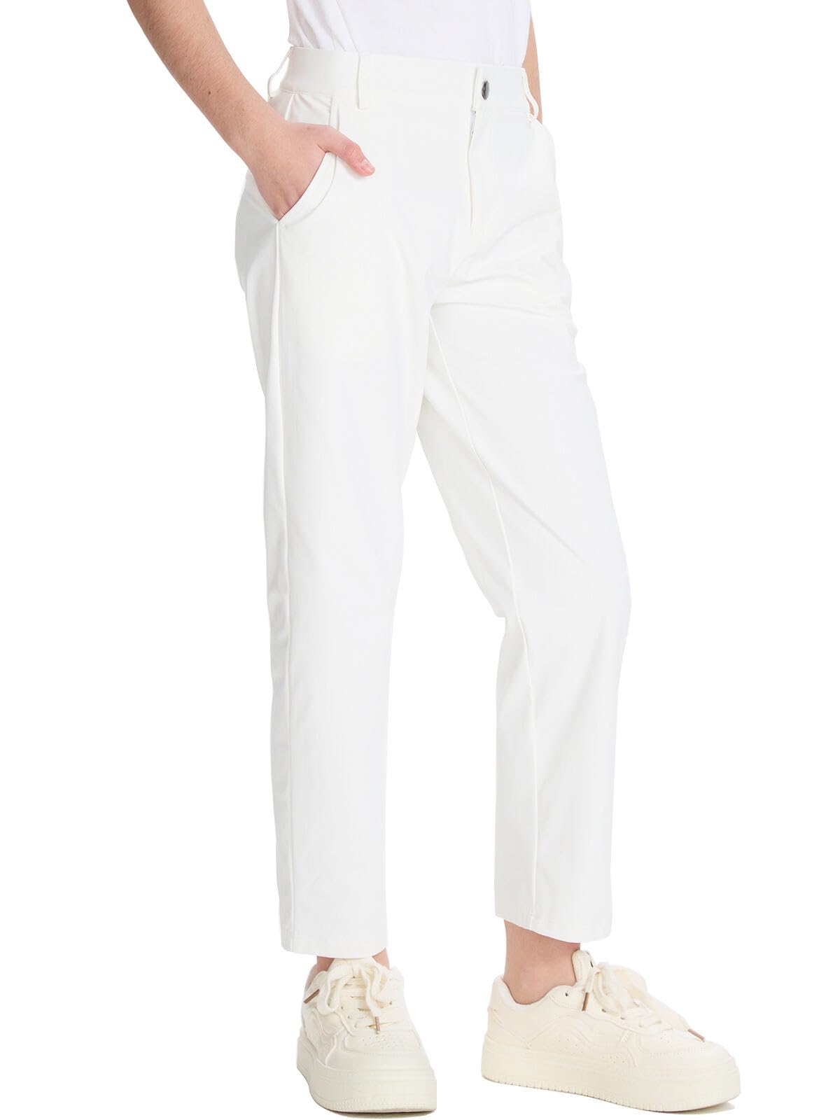 DEVOROPA Youth Boy's Golf Pants Quick Dry Athletic Chino Flat Front Pants Kids School Uniform Clothes