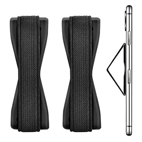 moinkerin 2 Pcs Elastic Grip Elastic Phone Finger Strap Finger Grip Holder Phone Grip for Smartphone Tablet Cover