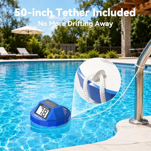 Image of BaldrTherm Pool Thermometer Digital Floating, Swimming Pool Water Temperature Sensor, 2026 New Upgrade | Solar Powered | Easy Read | High Precision | Anti-Fog, for Hot Tub, Spa & Ice Bath
