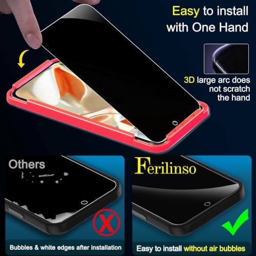 Image of Ferilinso Privacy Screen Protector for Google Pixel 9 Pro, Tempered Glass