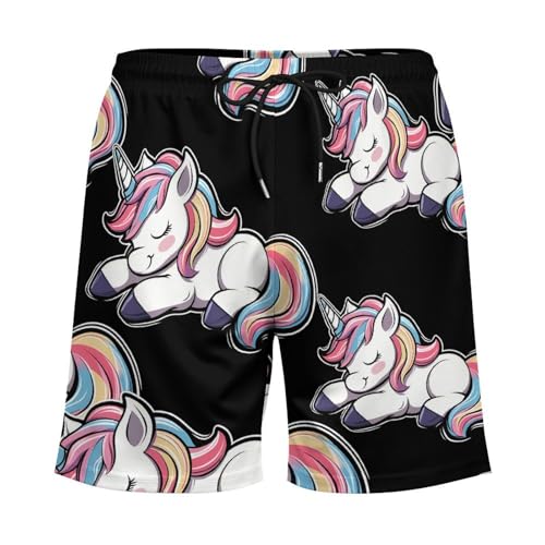 Cute Unicorm Men's Board Shorts Swimsuit Beach Pants Swimwear Bathing Suits4