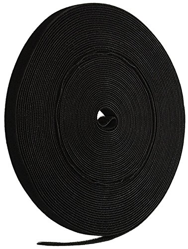 Image of iMBAPrice Cable Fastening Tape - 0.75 inch Single Wrap Hook & Loop (75 feet) 25 Yards /Roll - Black