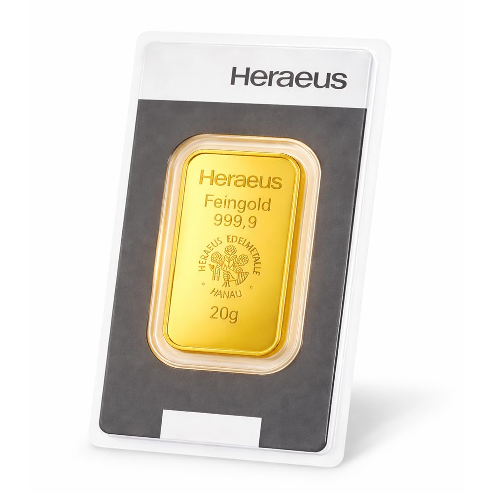 Heraeus Goldbarren, 999.9 Feingold, 20g, LBMA-zertifiziert