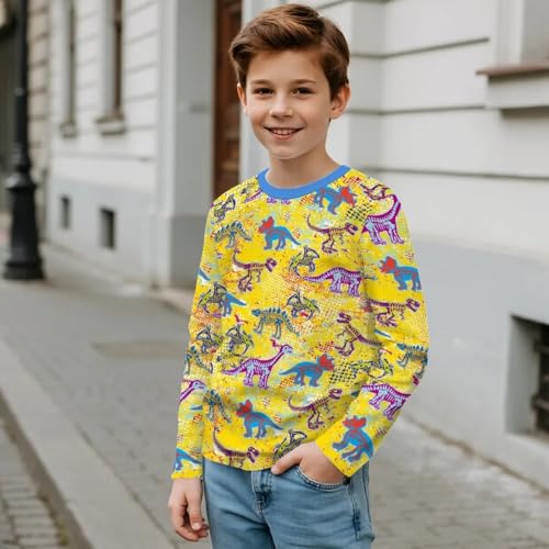 Image of Uourmeti Long Sleeve Tops for Boys Graphic T Shirts Teen Girls Active Pullover Tees