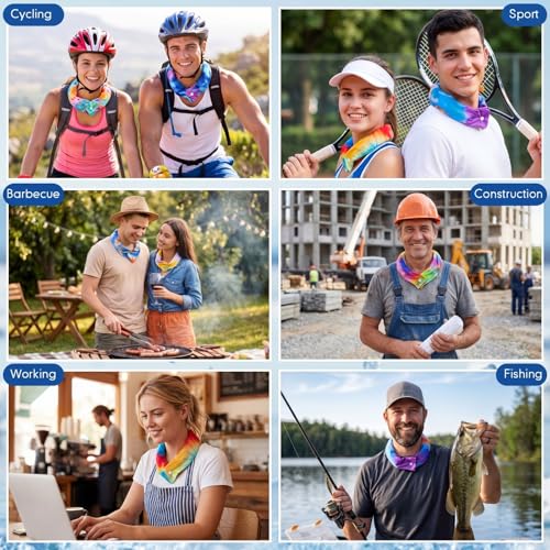 Image of Geyoga Cooling Neck Wraps Cooling Scarf Wrap Bandanas for Summer Women Men Walking Riding Outdoor