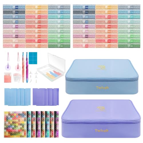 Image of twivah 54PC Diamond Art Storage Containers, Diamond Painting Trays with Lid