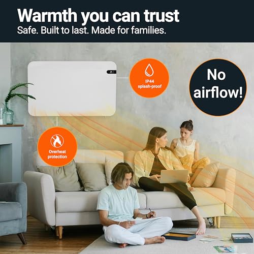 Könighaus 800W Smart Dual Space Heater – Wall heater and mobile use – WiFi App Control & Remote – Includes Towel Rack, Stand Feet & Mounting Kit – Color: White by Könighaus - Used condition - Image 9