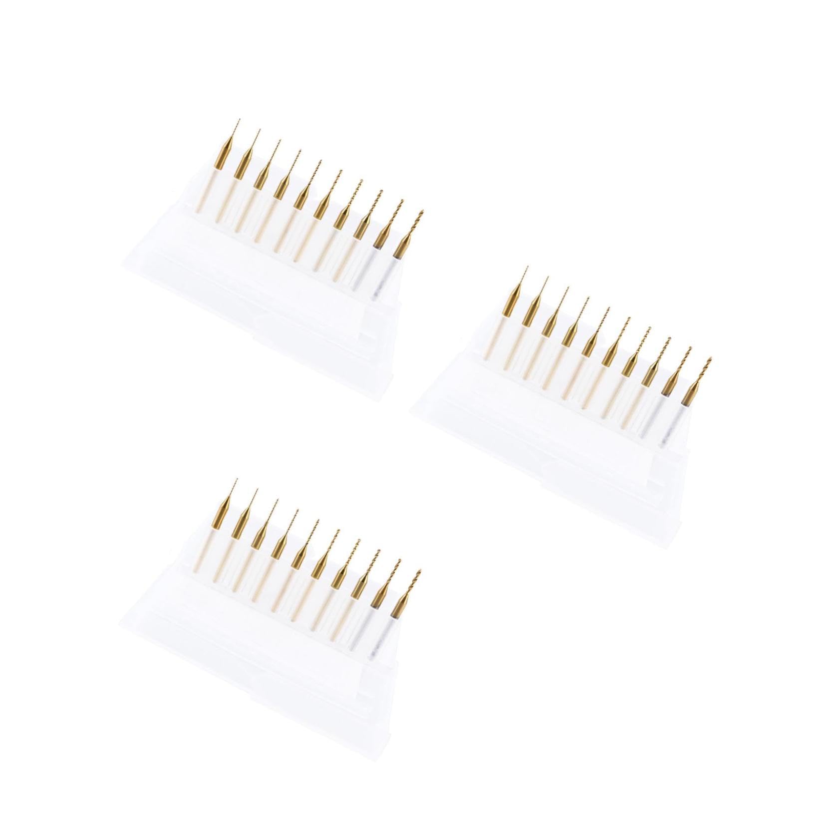 ULTECHNOVO 3 Juegos Broca Recubierta De Titanio - Taladro Pcb Brocas De Titanio Mini Brocas Broca De Carburo Métricas Hss Broca Para Pcb Herramienta De Fresado Cnc 10 Uds * 3