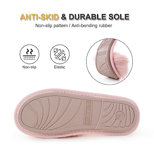 Image of Fur Story Women's Furry Slippers Open Toe Fuzzy Slippers Memory Foam Fluffy House Sandal