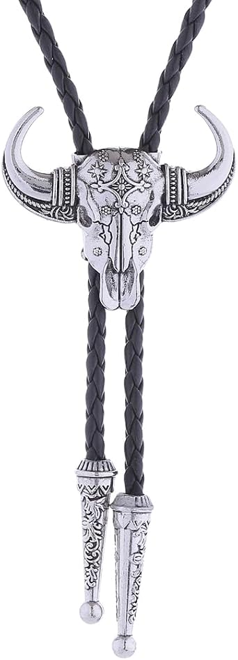 Bolo Tie for Men Western Cowboy Leather Necktie Rope Cord Pendant Necklace Braided Jewelry for Women