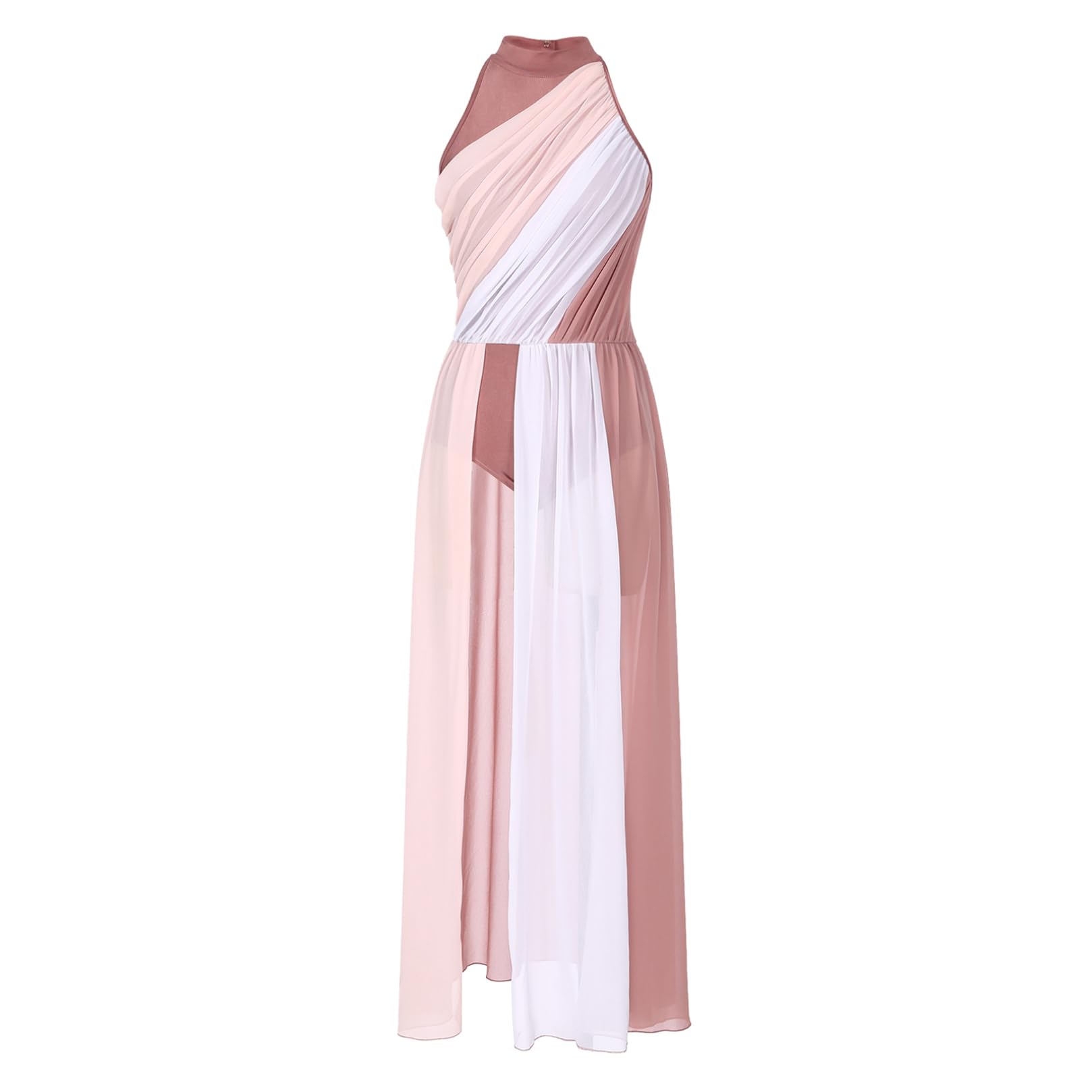 ranrann Femme Robe Danse Lyrique Contemporaine Moderne sans Manches Justaucorps Gymnastique Costume Spectacle Tenue Danseuse Dancewear S-XXL