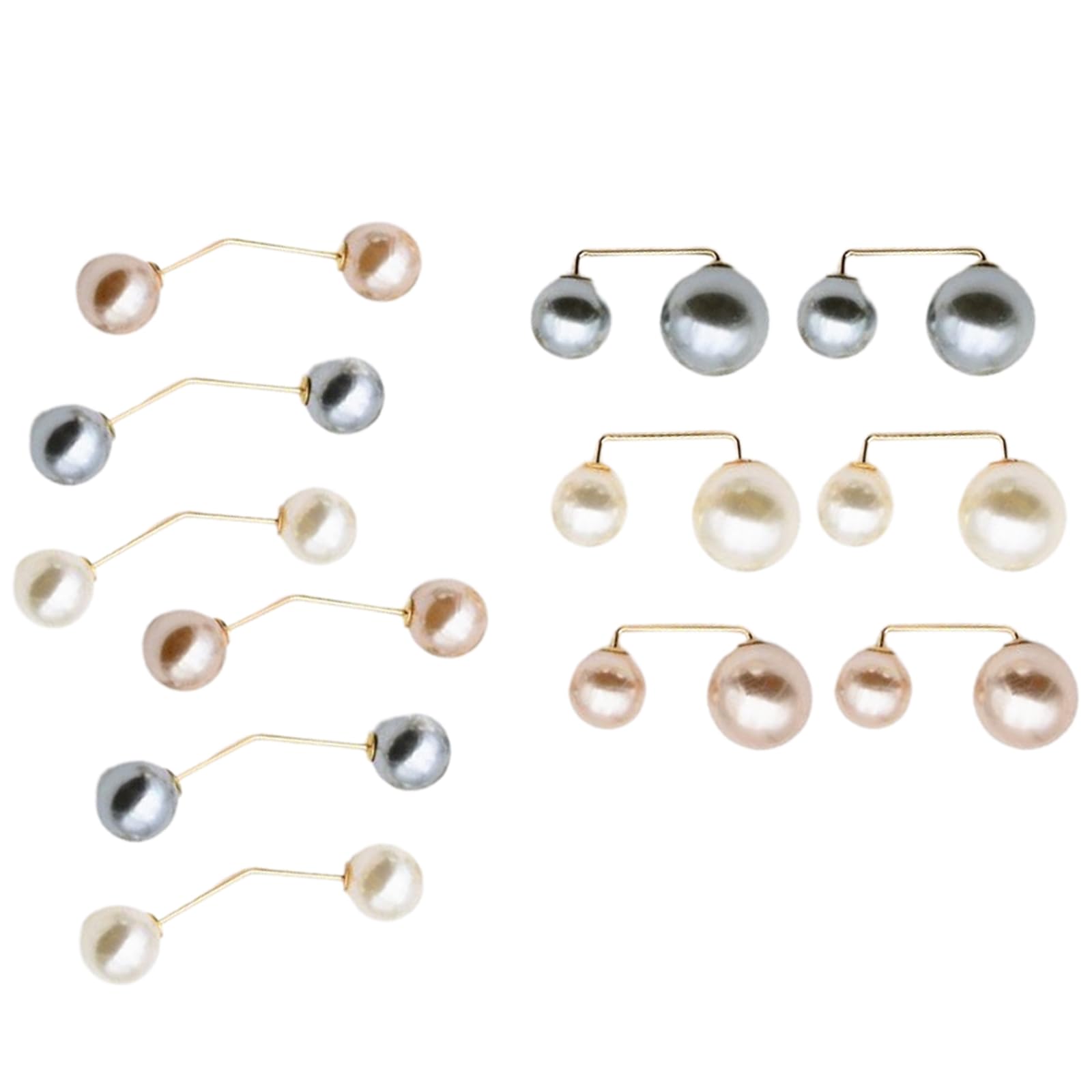 12Pcs Cute Pearl Pins Fashion Safety Pins for Clothes - Decorative Brooch Pin Cardigan Clips Sweater Shawl Safety Clip for Women Girls