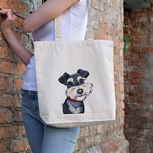Schnauzer-Tote-Bag-Schnauzer-Lover-Gift-Gifts-for-Mom-Handmade-Totes-Schnauzer-Canvas-Totes-Cute-Schnauzer-Reusable-Shopping-Bag-Grocery-Bag-Handbag-Beach-Bag