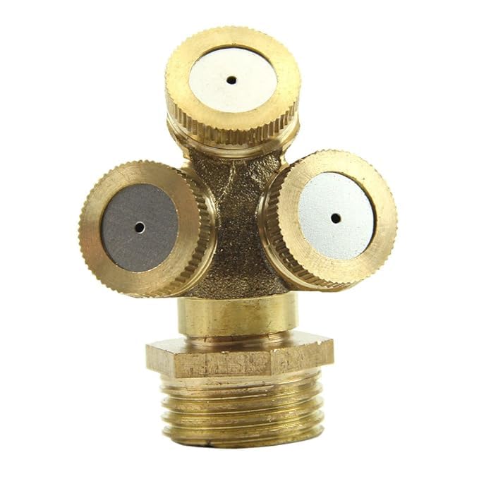 RedOak 3 Hole Adjustable Brass Spray Misting Nozzle Gardening Sprinklers - Male/External Thread - Pack of Three-image-6