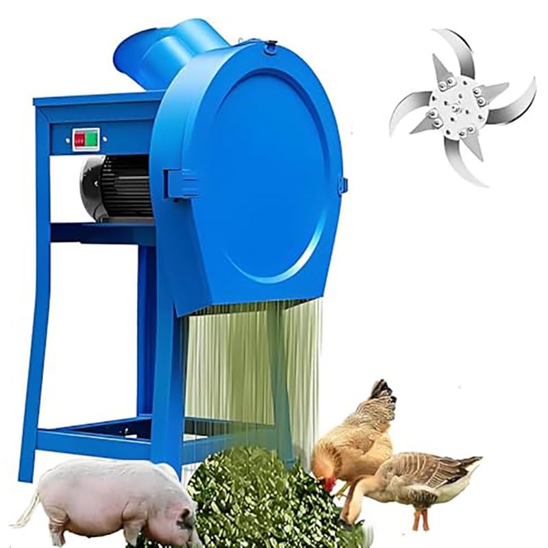 Picadora eléctrica de alimentos, picadora de carne de acero inoxidable resistente de 2000 W para uso comercial, molinillo de alimentación animal eficiente y pulverizador cortador de heno